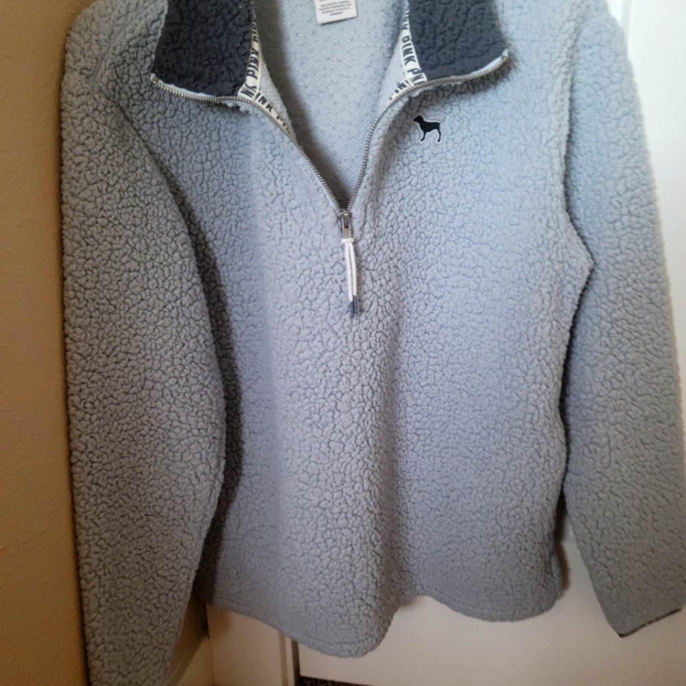 VS PINK quarter zip sherpa pullover.